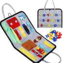 Busy Board Montessori Portátil – Placa Sensorial Dobrável para Aprendizado e Coordenação Motora
