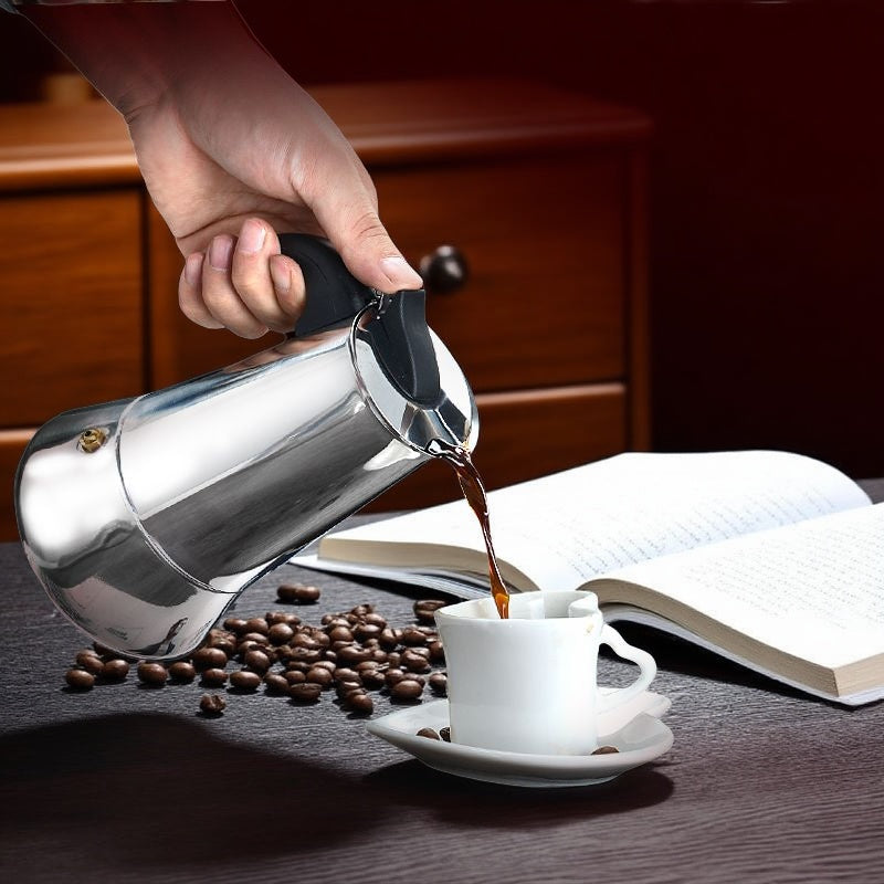 Cafeteira Moka Clássica em Aço Inoxidável
