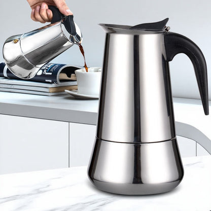Cafeteira Moka Clássica em Aço Inoxidável