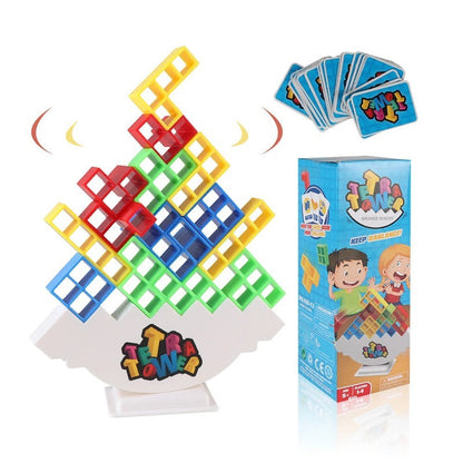 Jogo de Equilíbrio Educativo com Blocos de Empilhamento – Brinquedo Divertido para Crianças e Família